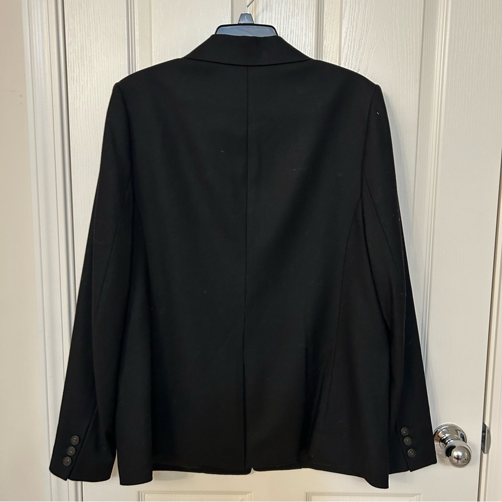 Vince Brushed Wool Blend Flannel Blazer in Black Size 10 - Picture 8 of 10